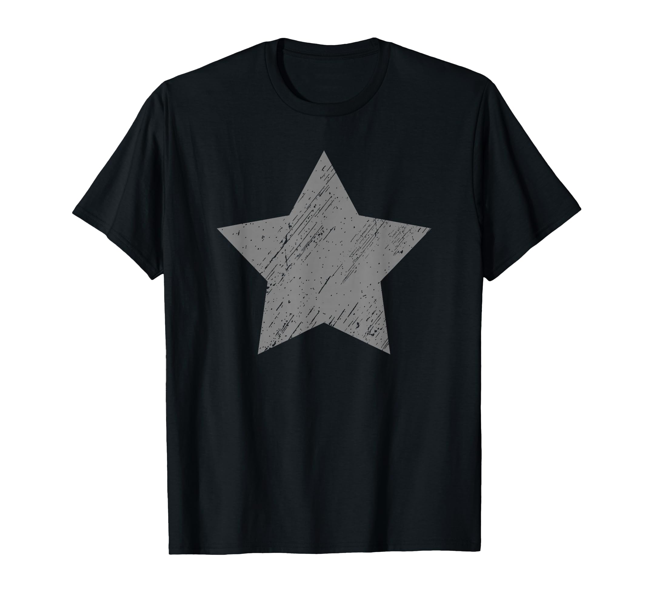Star Distressed Gray Star T-Shirt - Custom Art Print Men Women - T-Shirt, Sweatshirt, Hoodie