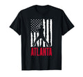 Atlanta American Flag Distressed T-Shirt - Minimalist Print Men Women - T-Shirt, Sweatshirt, Hoodie
