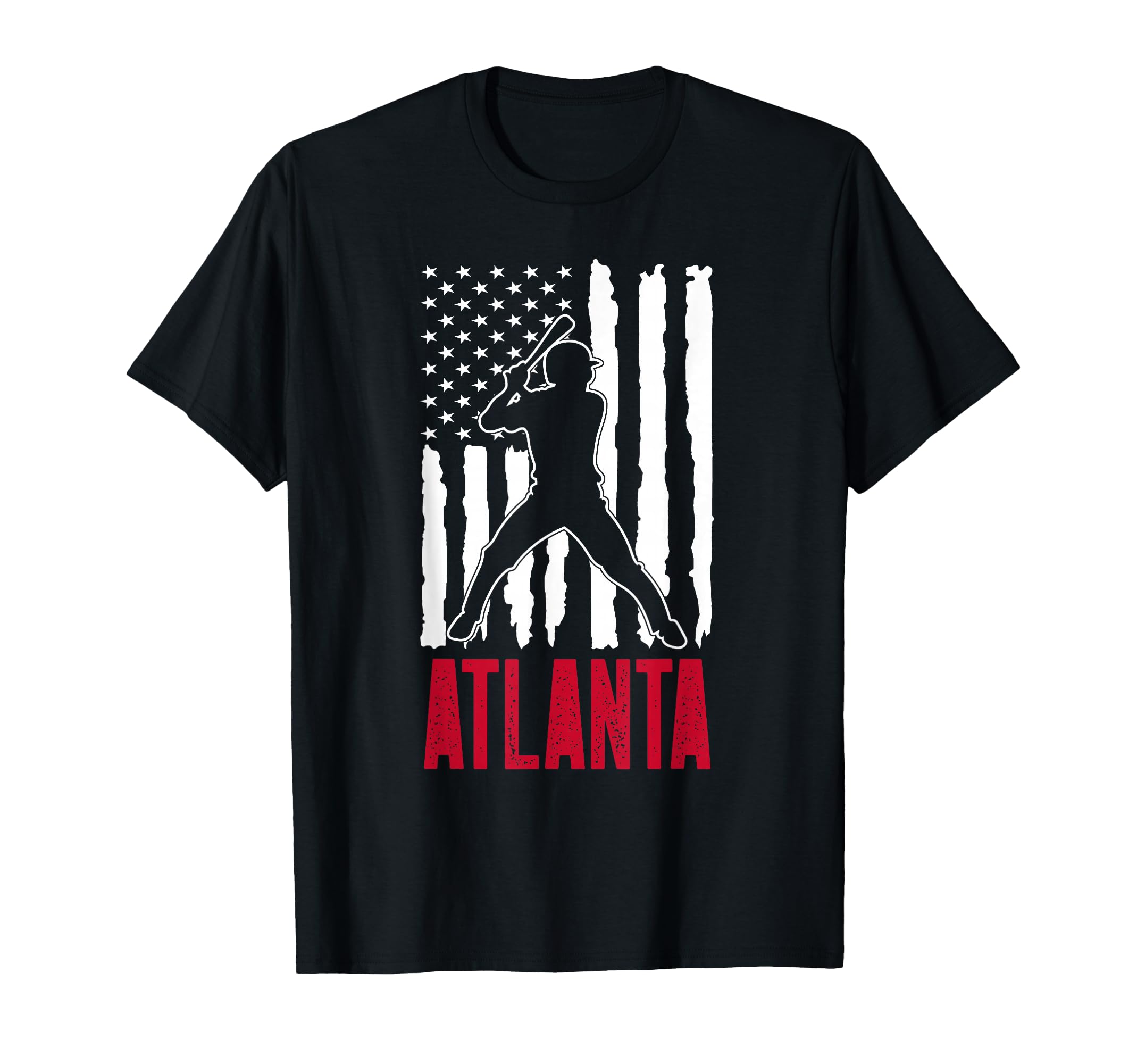 Atlanta American Flag Distressed T-Shirt - Minimalist Print Men Women - T-Shirt, Sweatshirt, Hoodie