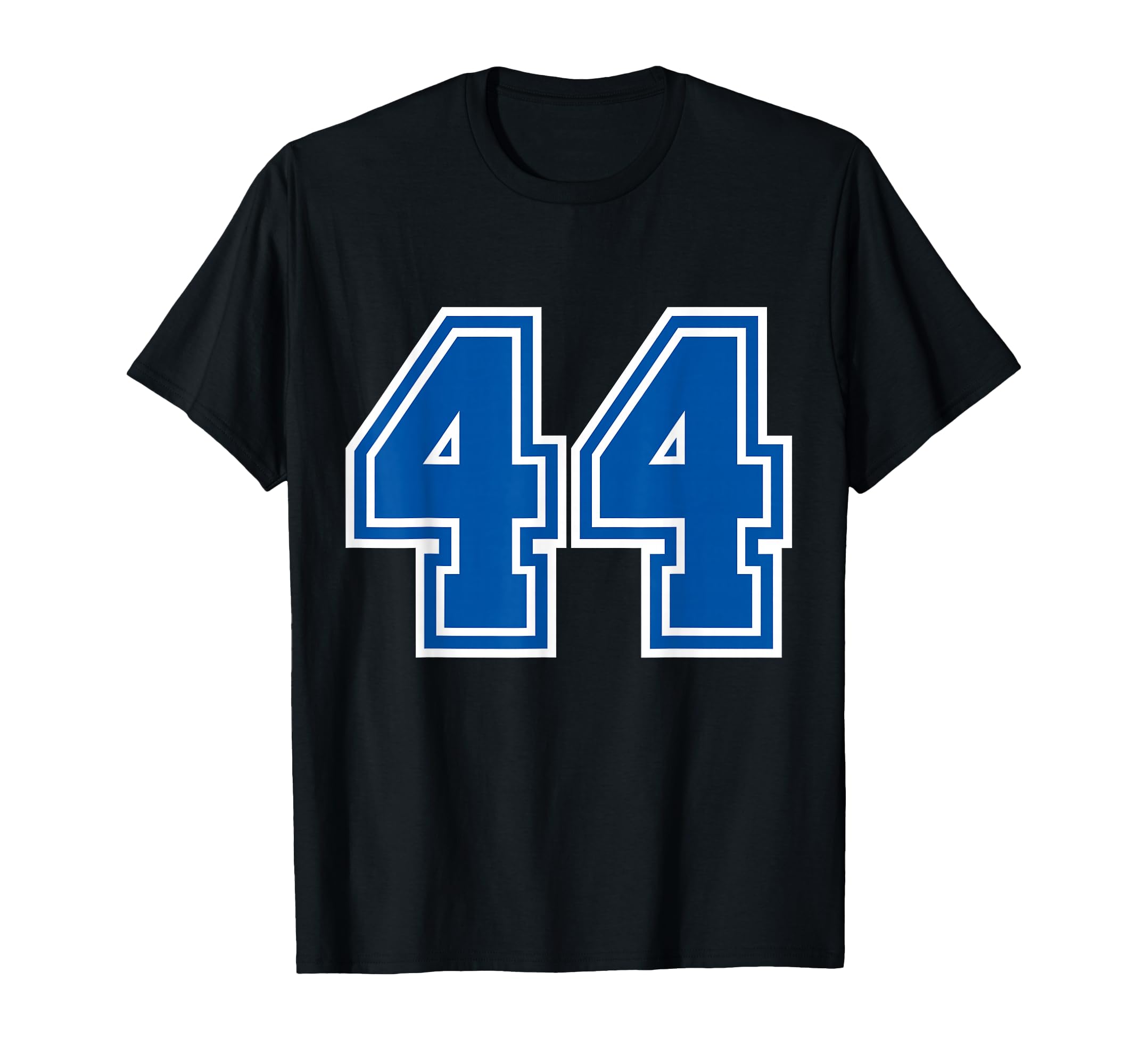 White Blue Sports Team Number 44 T-Shirt - Unique Graphic for Adults - T-Shirt, Sweatshirt, Hoodie