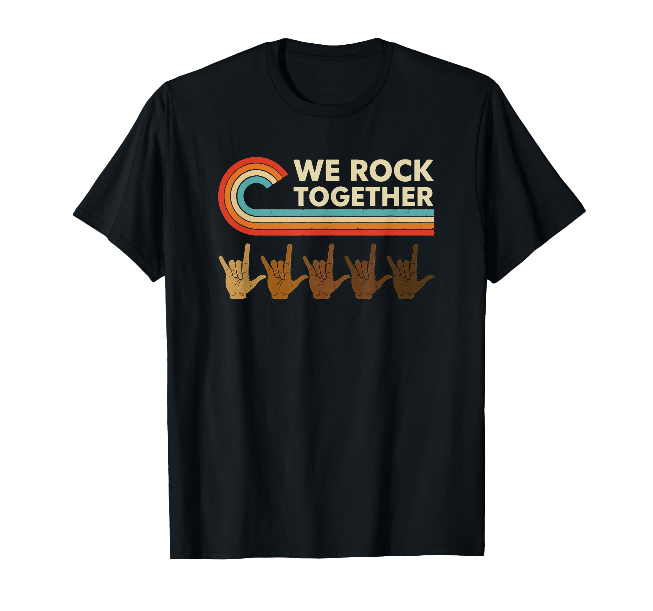 Funny We Rock Together Stripes Music T-Shirt - Minimalist Print Men Women - T-Shirt, Sweatshirt, Hoodie