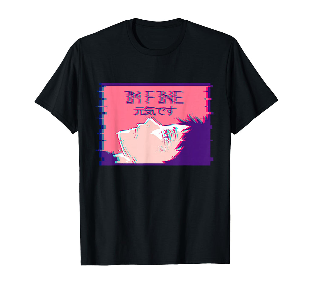 Im Fine Sad Emo Anime Soft Eboy T-Shirt - Casual Everyday Wear Unisex - T-Shirt, Sweatshirt, Hoodie