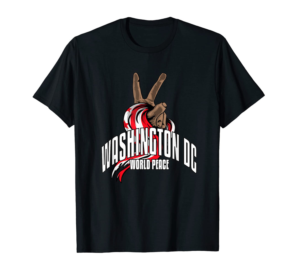 Washington Dc Flag World Peace One Love T-Shirt - Unique Graphic for Adults - T-Shirt, Sweatshirt, Hoodie