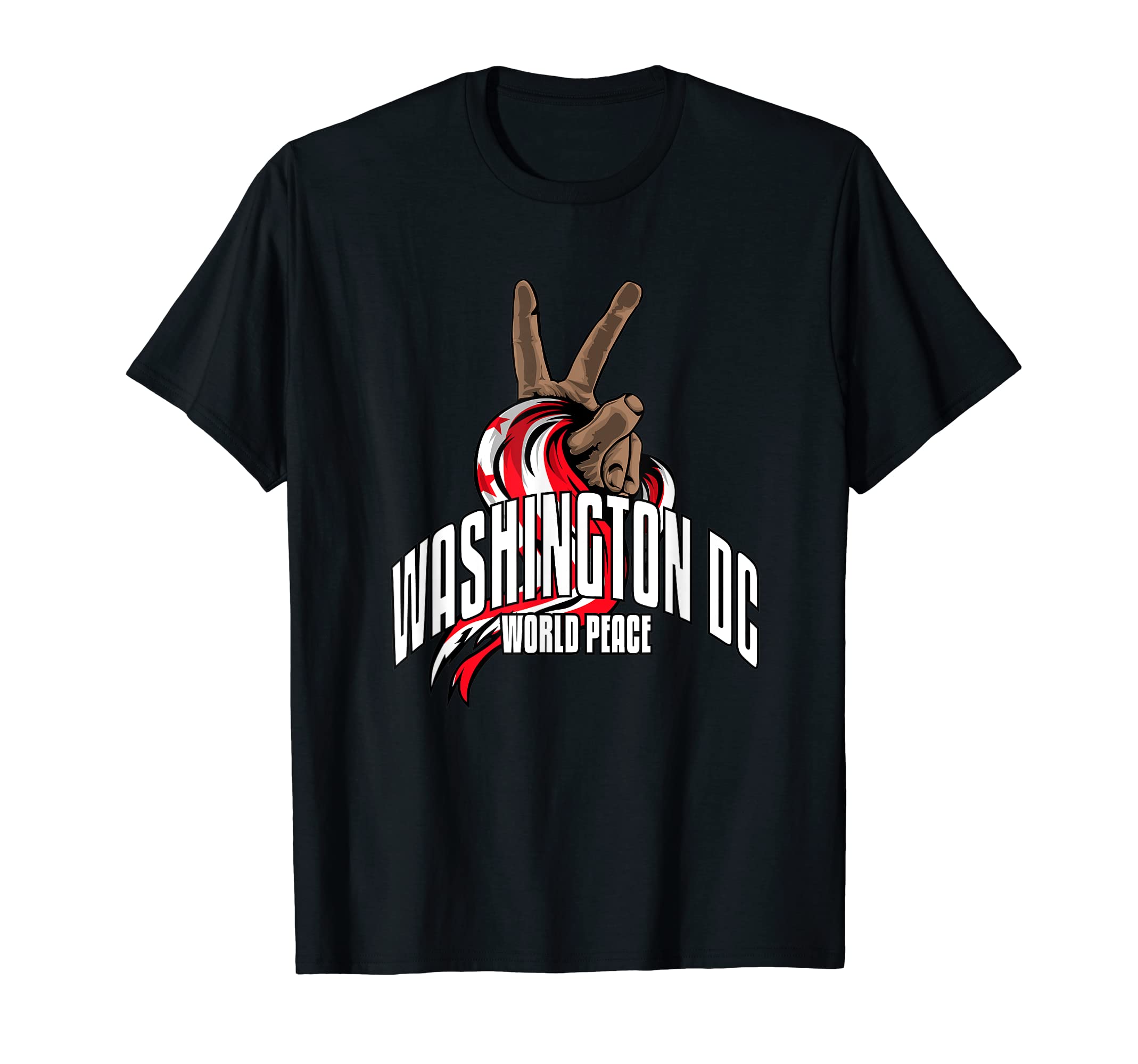 Washington Dc Flag World Peace One Love T-Shirt - Unique Graphic for Adults - T-Shirt, Sweatshirt, Hoodie