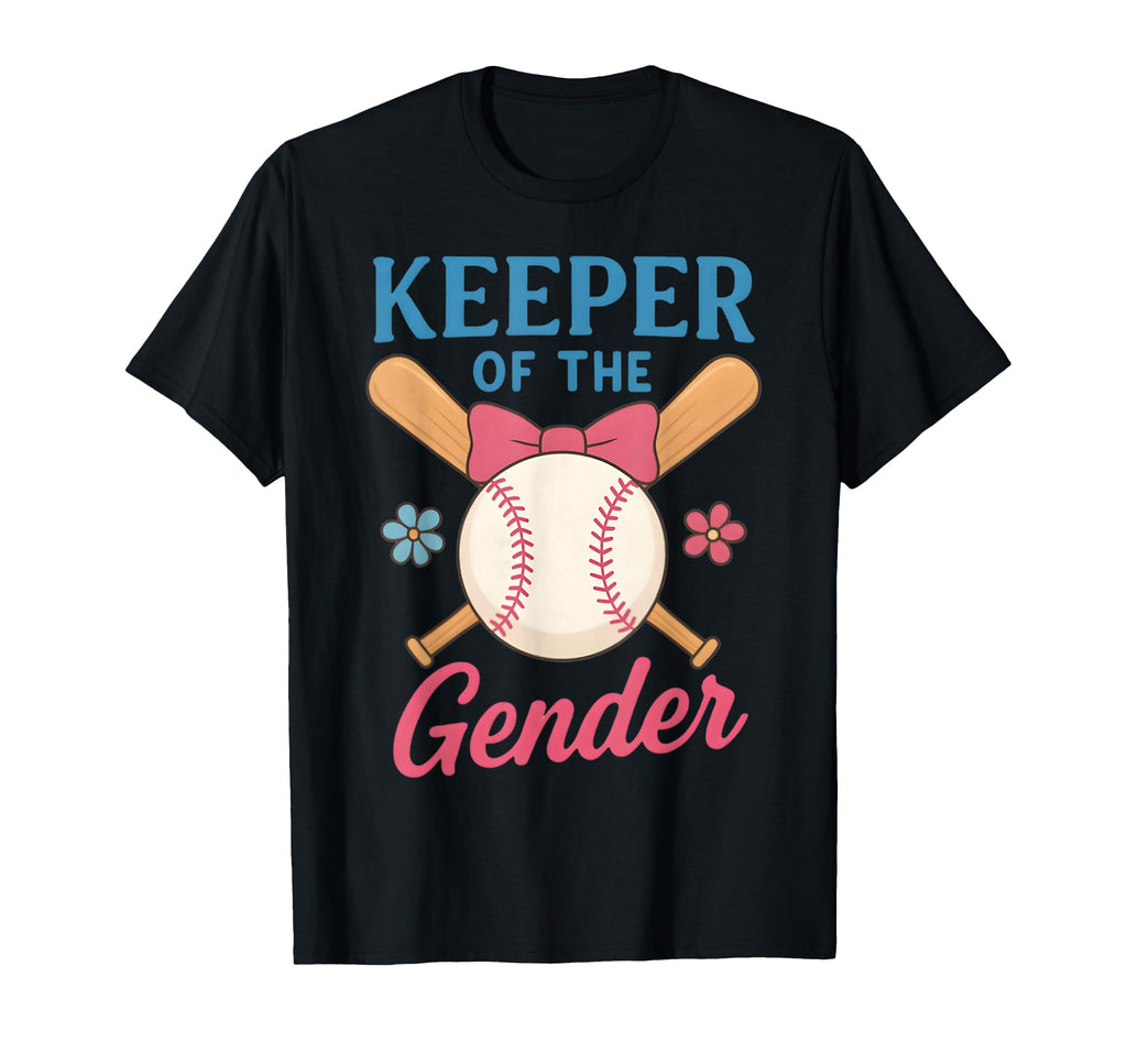 Keeper Gender Baseball Or Bows Funny T-Shirt - Graphic Print for Adults - T-Shirt, Sweatshirt, Hoodie