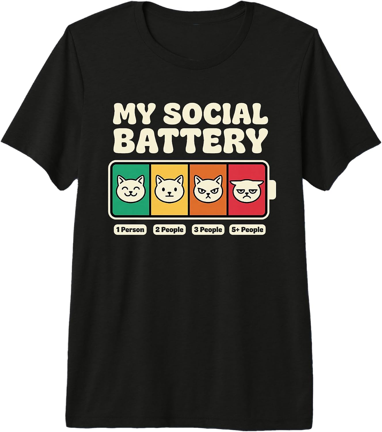 Social Battery Introvert Cat Lovers Gifts Apparel - Adult & Kids T-Shirts, Sweatshirts & Hoodies apparel design preview 1