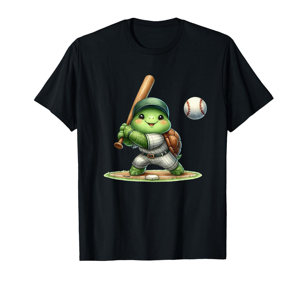Adorable Turtle Baseball Player Hitting T-Shirt - Streetwear Style Unisex - T-Shirt, Sweatshirt, Hoodie