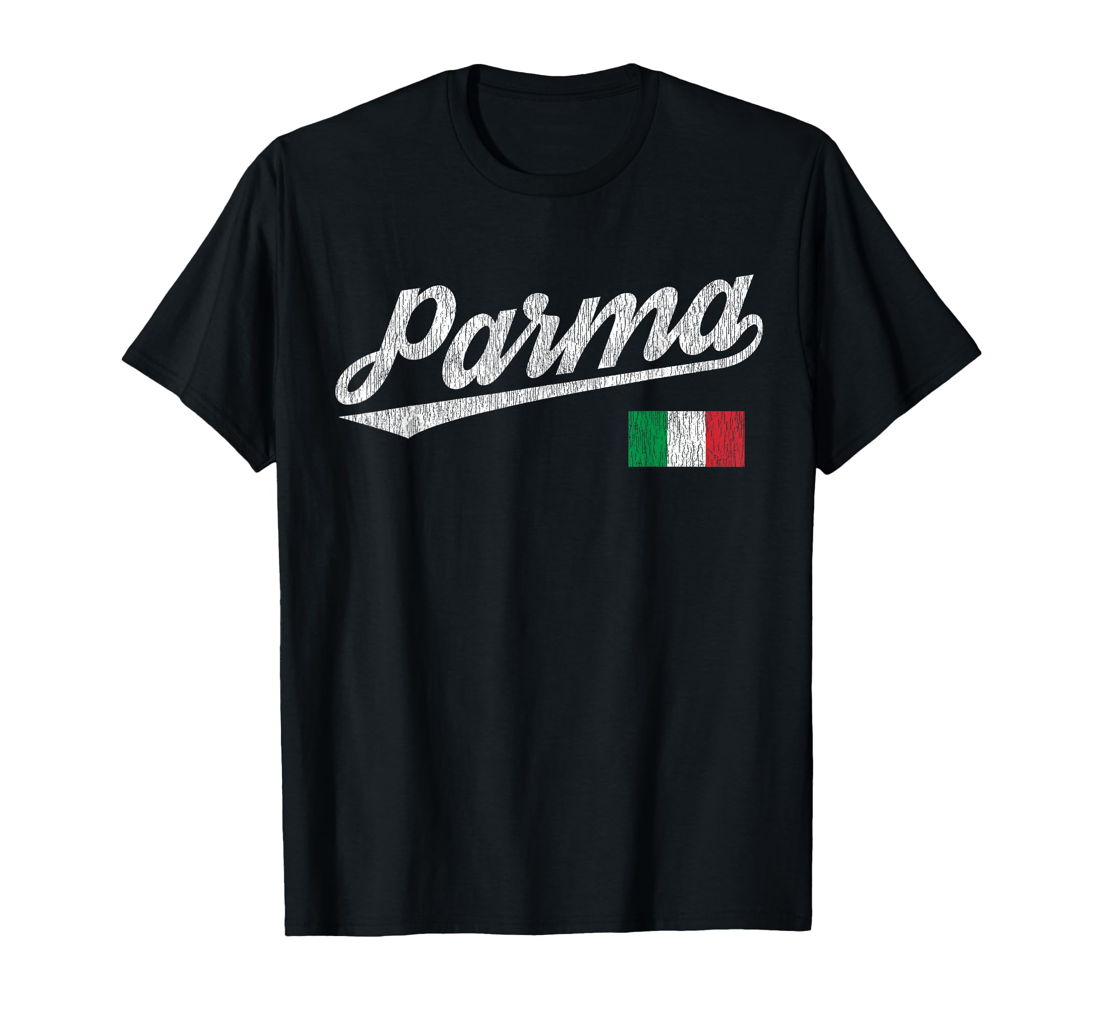 Parma Italy Flag Distressed T-Shirt - Aesthetic Graphic for Adults - T-Shirt, Sweatshirt, Hoodie