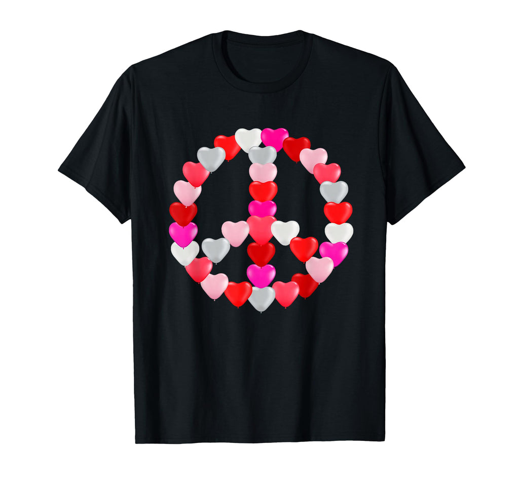 Valentines Day Heart Balloons Peace T-Shirt - Aesthetic Graphic Unisex - T-Shirt, Sweatshirt, Hoodie