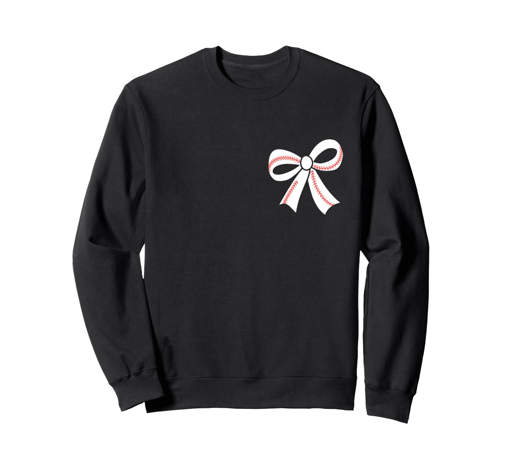Baseball Bow Baseball Mom Mama Sweatshirt - Graphic Print Unisex - T-Shirt, Sweatshirt, Hoodie