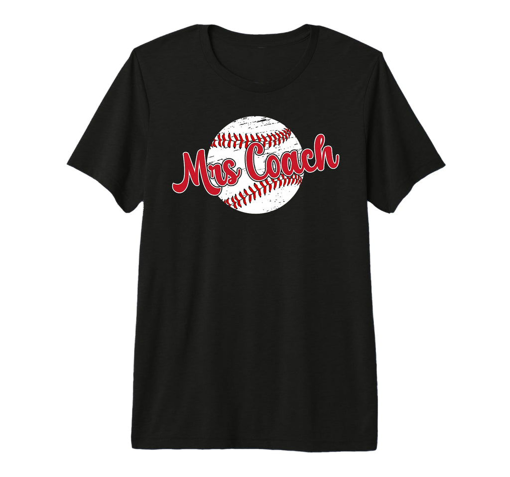 Mrs Coach Baseball Coachs Wife Baseball T-Shirt - Minimalist Print Unisex - T-Shirt, Sweatshirt, Hoodie