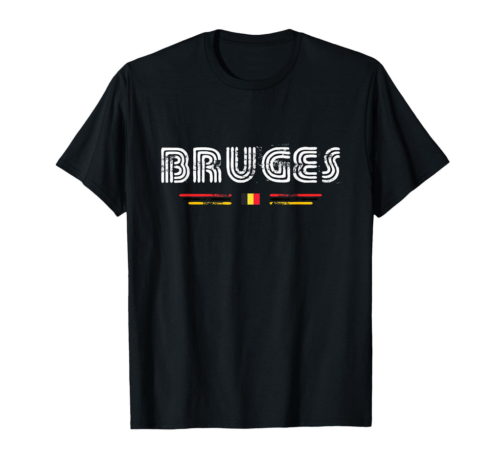 Bruges Belgium Austria 70S 80S Type Flag T-Shirt - Graphic Print Men Women - T-Shirt, Sweatshirt, Hoodie