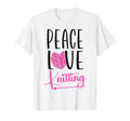 Knitting Knitter Peace Love Knitting T-Shirt - Minimalist Print for Adults - T-Shirt, Sweatshirt, Hoodie