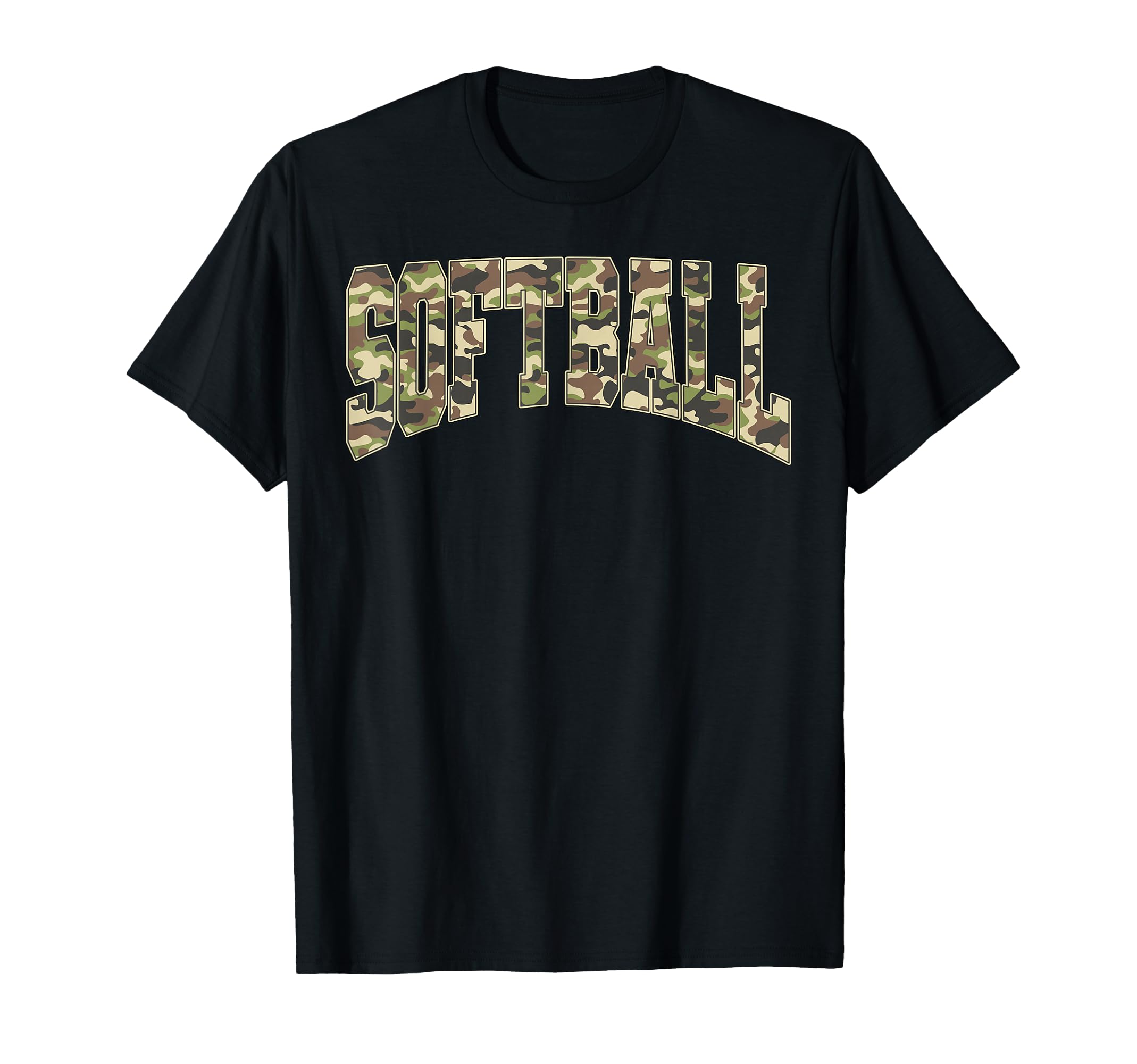 Camo Game Day Softball Season Funny Team T-Shirt - Minimalist Print Unisex - T-Shirt, Sweatshirt, Hoodie