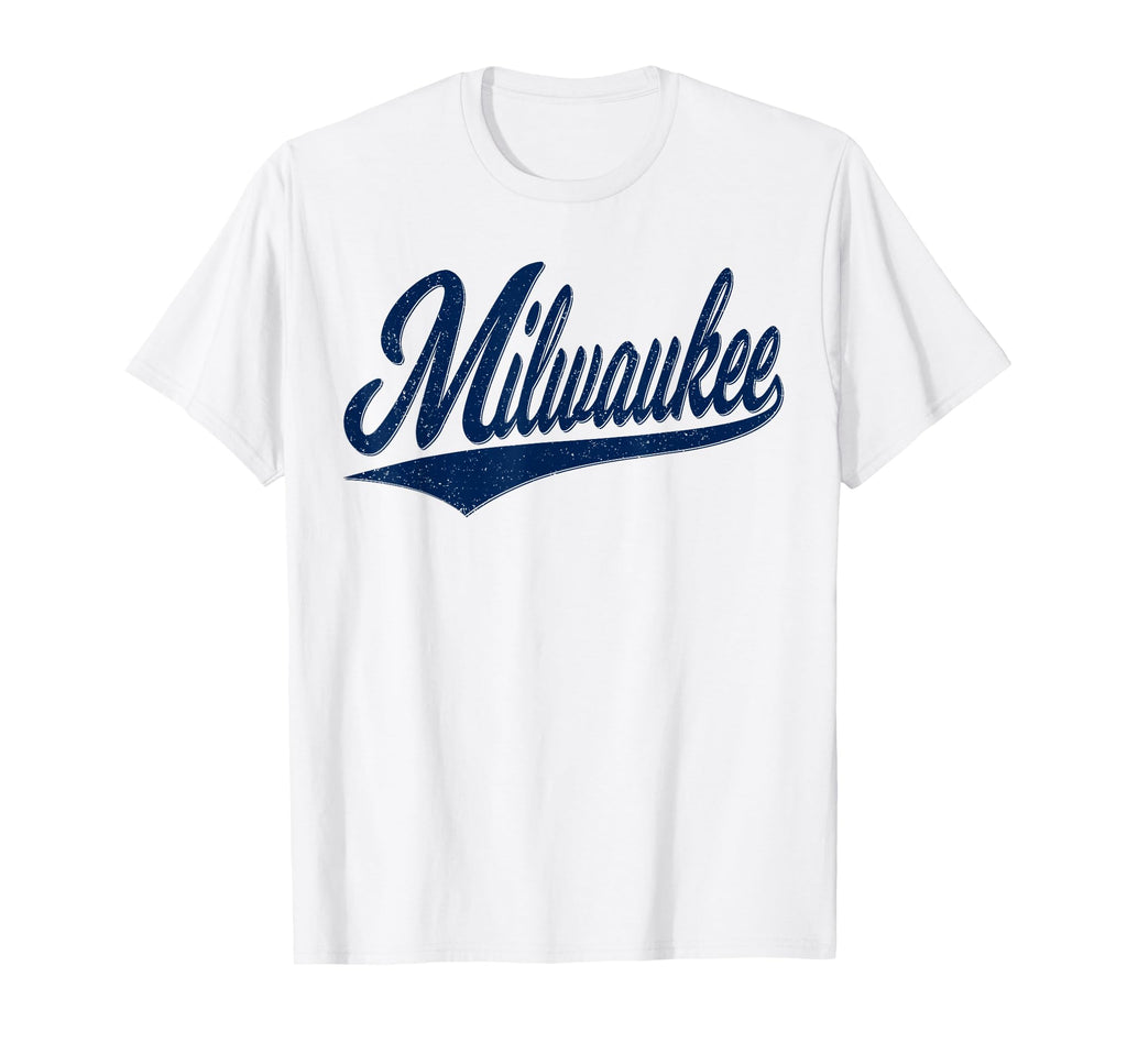 Milwaukee Wisconsin Varsity Script Sports T-Shirt - Custom Art Print Unisex - T-Shirt, Sweatshirt, Hoodie