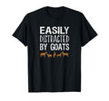 Easily Distracted Goats Distressed T-Shirt - Novelty Apparel Unisex - T-Shirt, Sweatshirt, Hoodie
