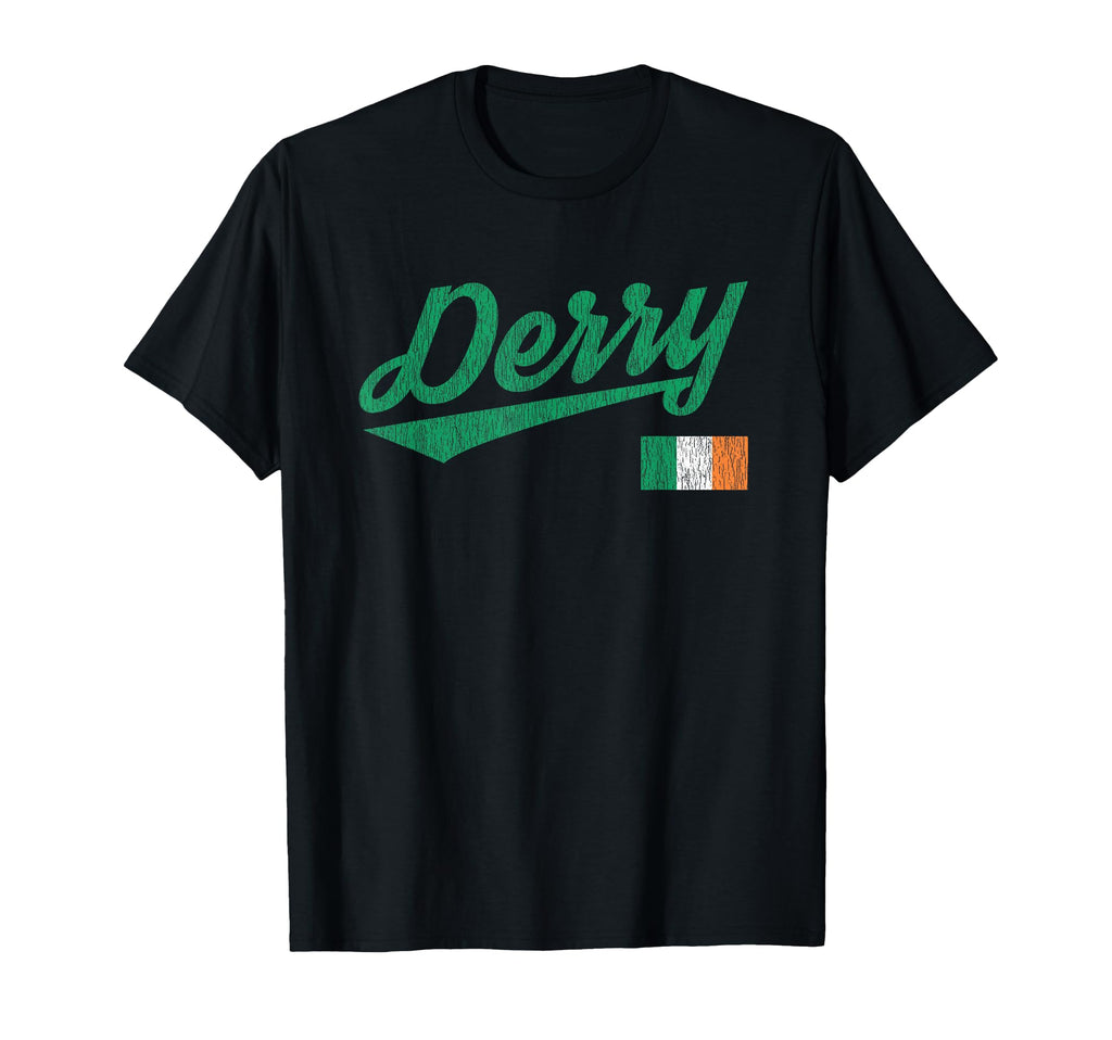Derry Ireland Irish Flag Distressed T-Shirt - Custom Art Print Unisex - T-Shirt, Sweatshirt, Hoodie