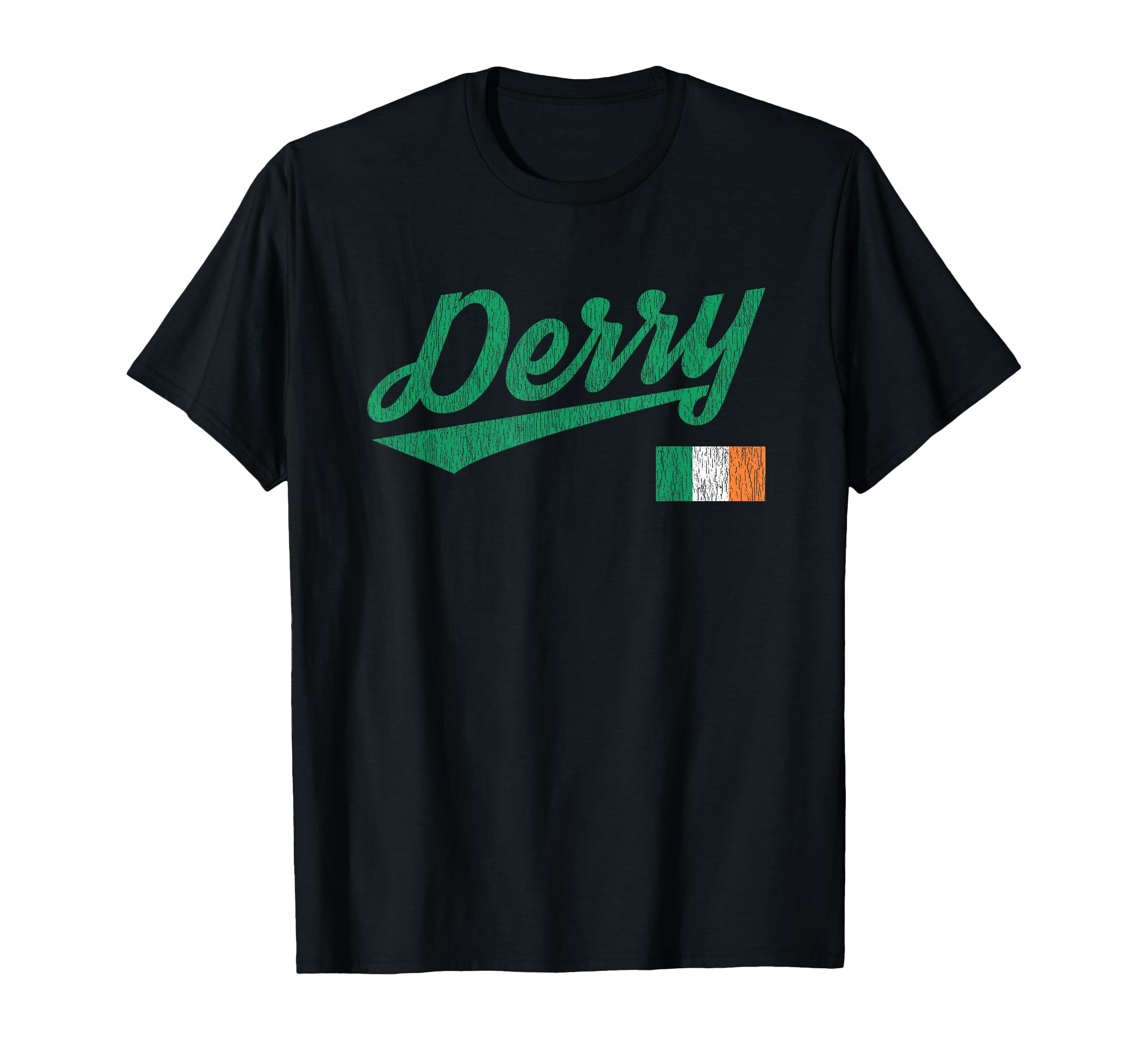 Derry Ireland Irish Flag Distressed T-Shirt - Custom Art Print Unisex - T-Shirt, Sweatshirt, Hoodie
