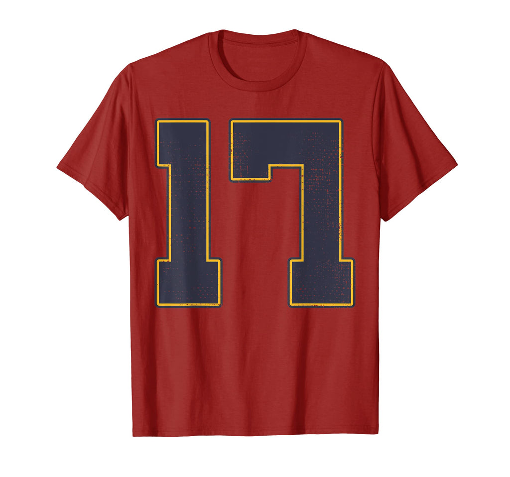 17 Outline Number 17 Fan Varsity T-Shirt - Streetwear Style for Adults - T-Shirt, Sweatshirt, Hoodie