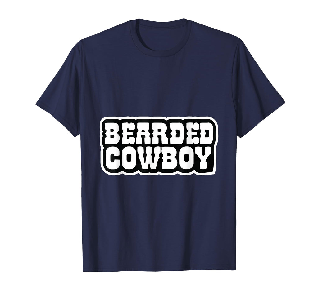 Mens Bearded Cowboy Western Mustache T-Shirt - Minimalist Print for Adults - T-Shirt, Sweatshirt, Hoodie