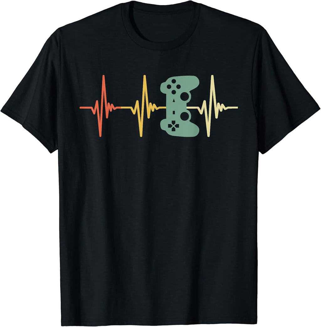 Retro Gamer Heartbeat Apparel - Adult & Kids T-Shirts, Sweatshirts & Hoodies apparel design preview 1