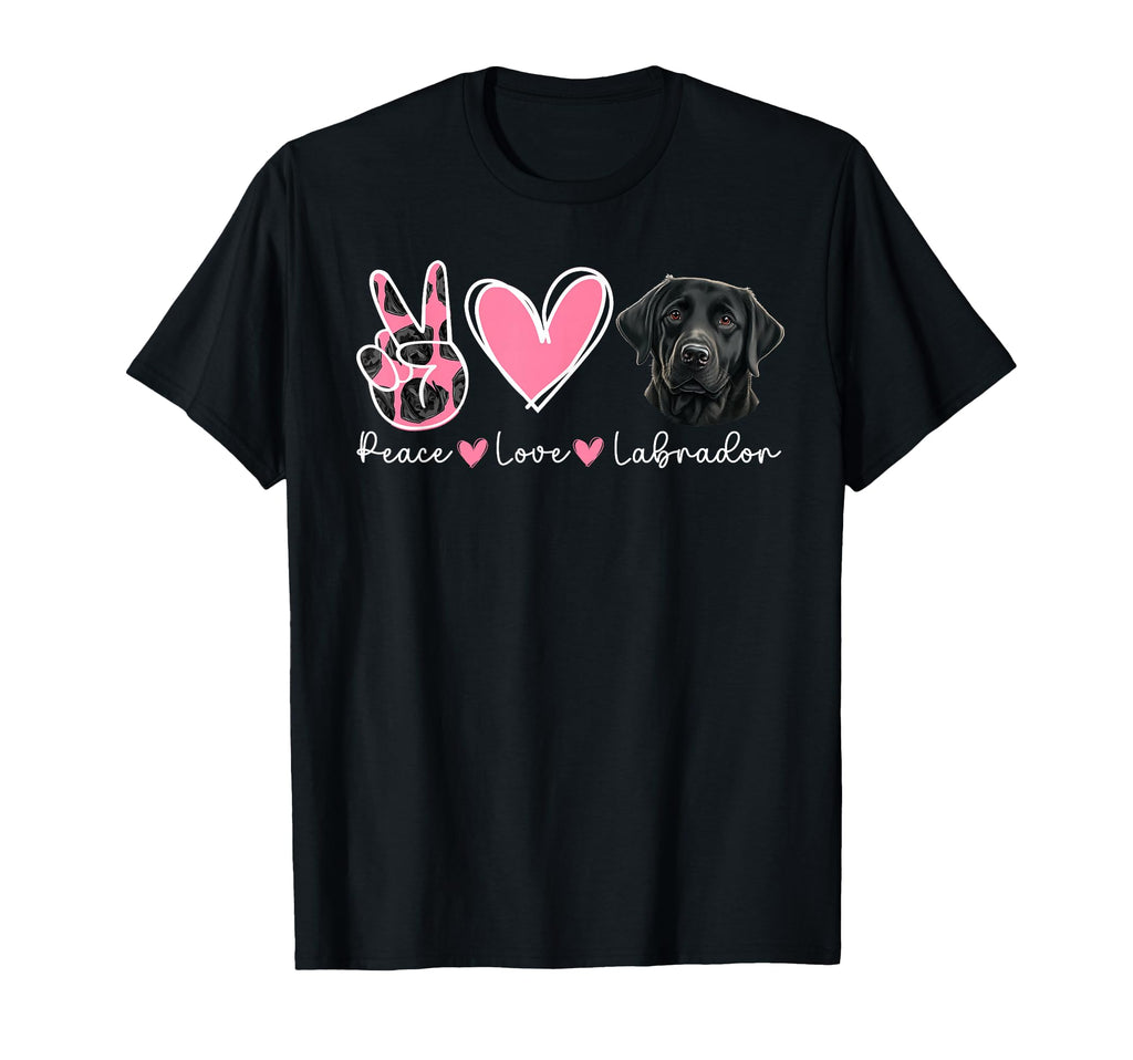 Peace Love Labrador Black Lab Owner Black T-Shirt - Graphic Print Unisex - T-Shirt, Sweatshirt, Hoodie