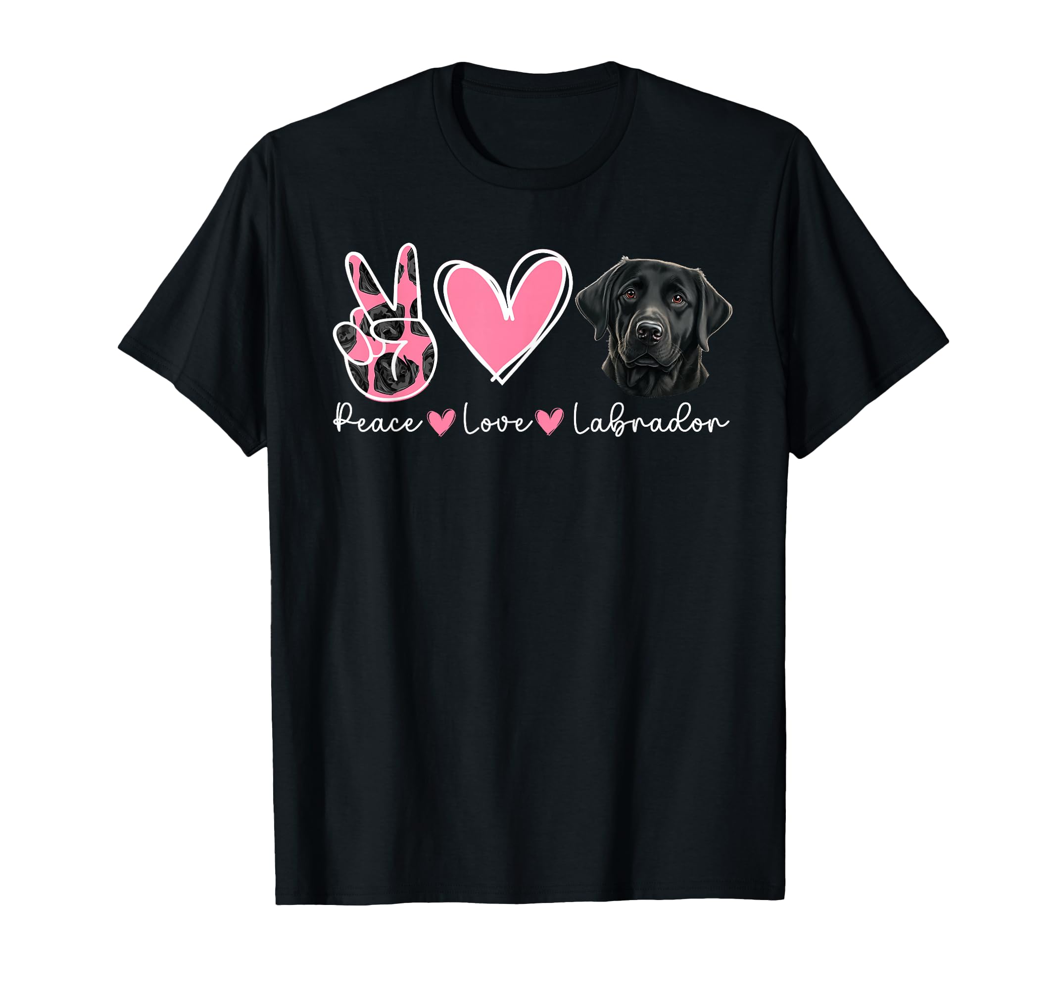 Peace Love Labrador Black Lab Owner Black T-Shirt - Graphic Print Unisex - T-Shirt, Sweatshirt, Hoodie
