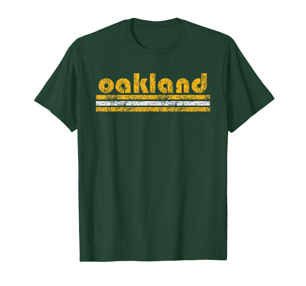 Oakland Three Stripe Weathered Green T-Shirt - Aesthetic Graphic Men Women - T-Shirt, Sweatshirt, Hoodie