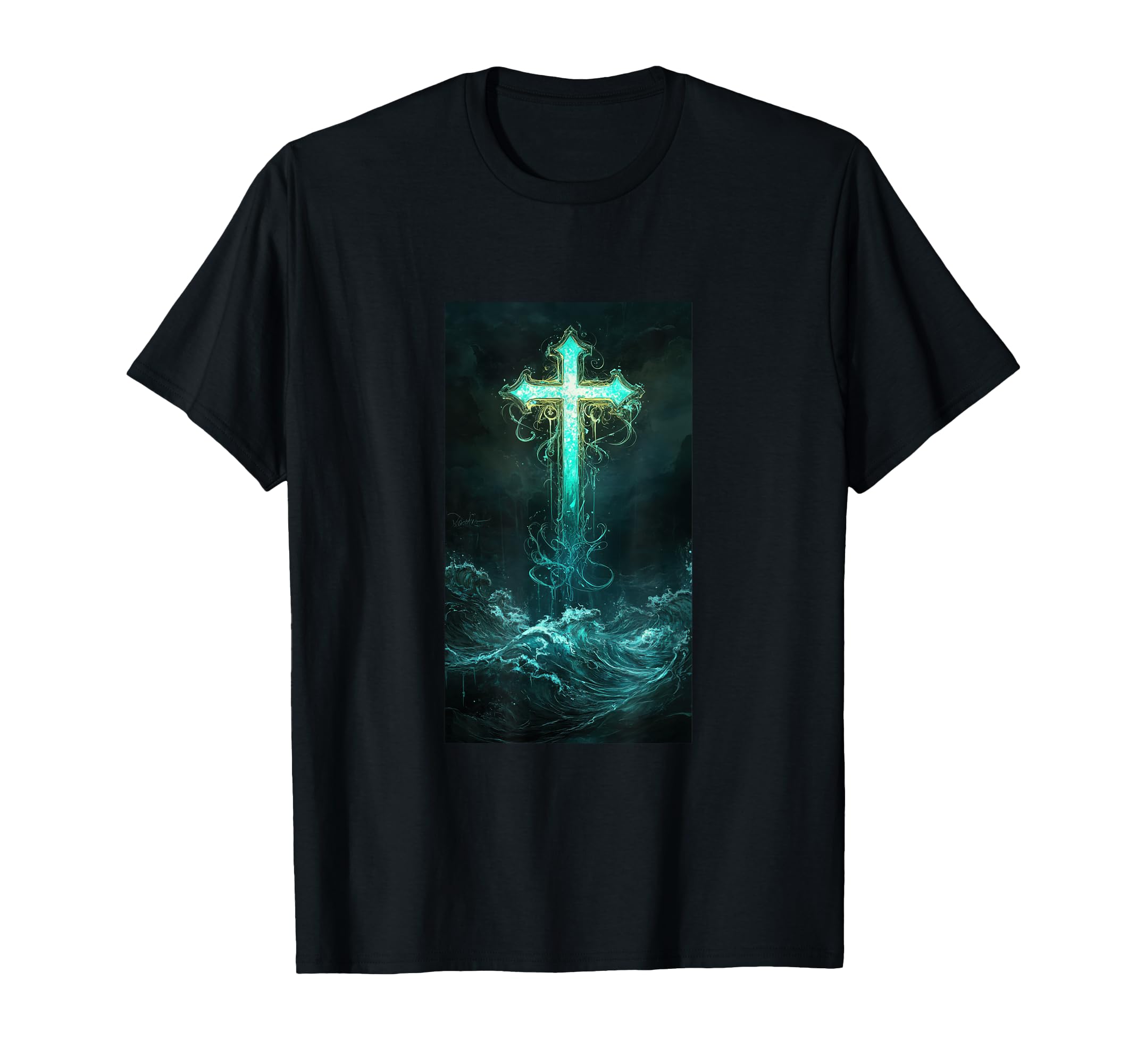 Gothic Cross Grunge Aesthetic Y2K Goth T-Shirt - Custom Art Print Unisex - T-Shirt, Sweatshirt, Hoodie