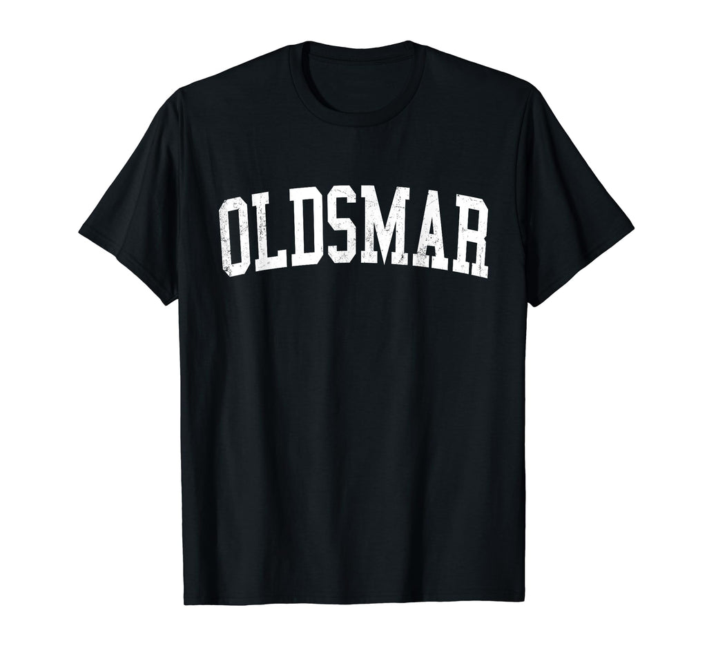 Oldsmar Fl Distressed White Varsity T-Shirt - Graphic Print for Adults - T-Shirt, Sweatshirt, Hoodie