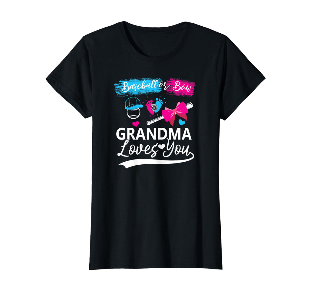 Baseball Or Bow Grandma Loves You T-Shirt - Minimalist Print Men Women - T-Shirt, Sweatshirt, Hoodie