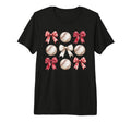 Baseball Coquette Bow Mom Sister Tri T-Shirt - Trendy Graphic Men Women - T-Shirt, Sweatshirt, Hoodie