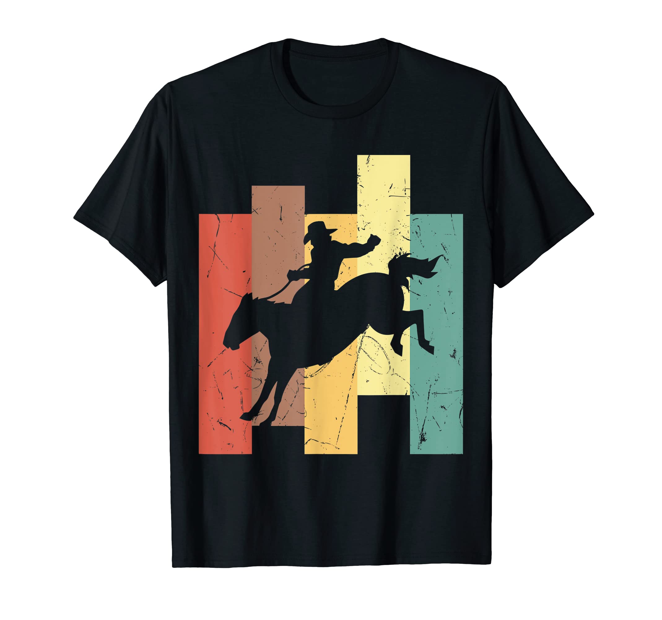 Bucking Horse Rode Cowboys T-Shirt - Minimalist Print Men Women - T-Shirt, Sweatshirt, Hoodie