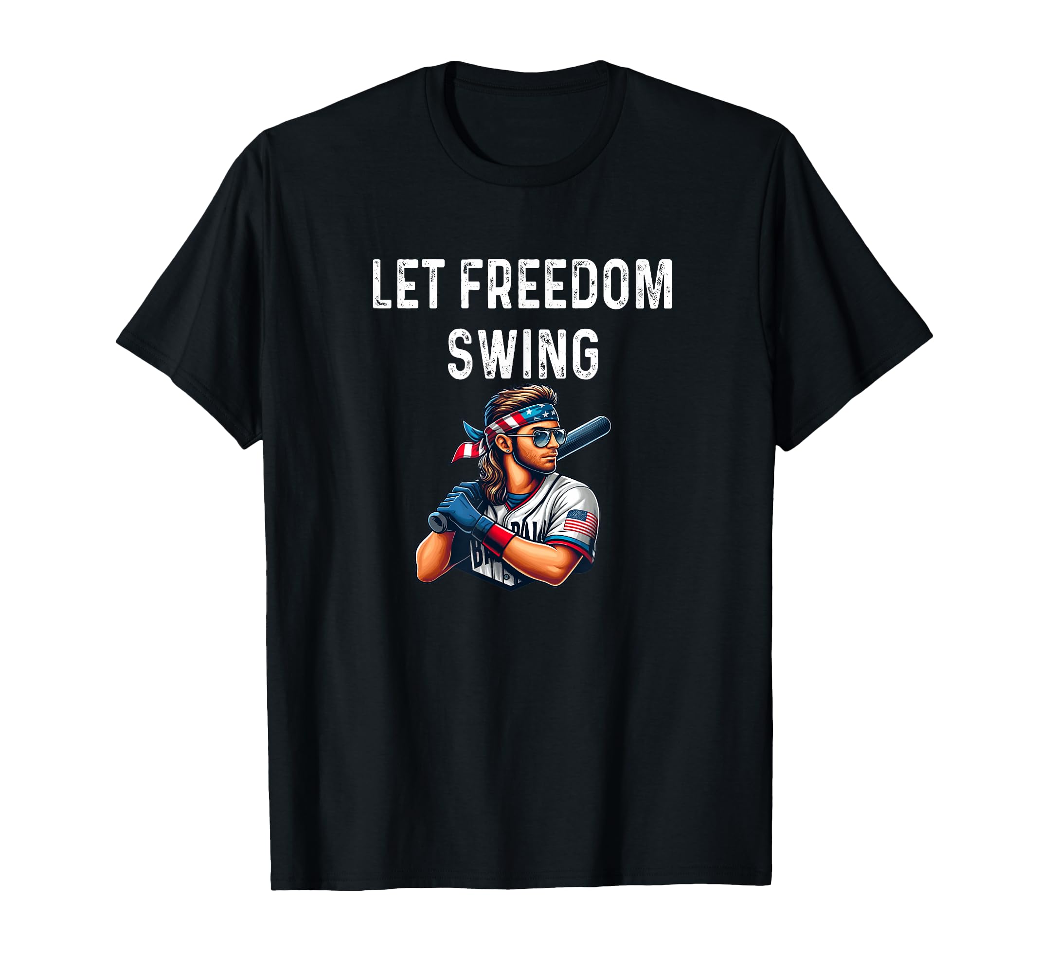 Let Freedom Swing Baseball Player T-Shirt - Minimalist Print for Adults - T-Shirt, Sweatshirt, Hoodie