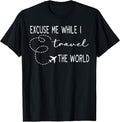 Cute Excuse Me While I Travel The World - Adult & Kids T-Shirts, Sweatshirts & Hoodies apparel design preview 1