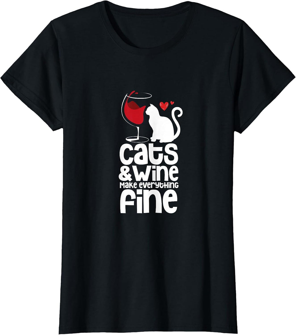 Funny Wine Cat Lover Gifts - Adult & Kids T-Shirts, Sweatshirts & Hoodies apparel design preview 1