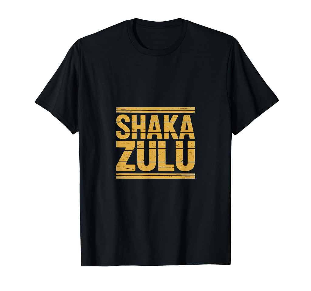 Shaka Zulu Funny Gold Distressed Stripes T-Shirt - Graphic Print Unisex - T-Shirt, Sweatshirt, Hoodie