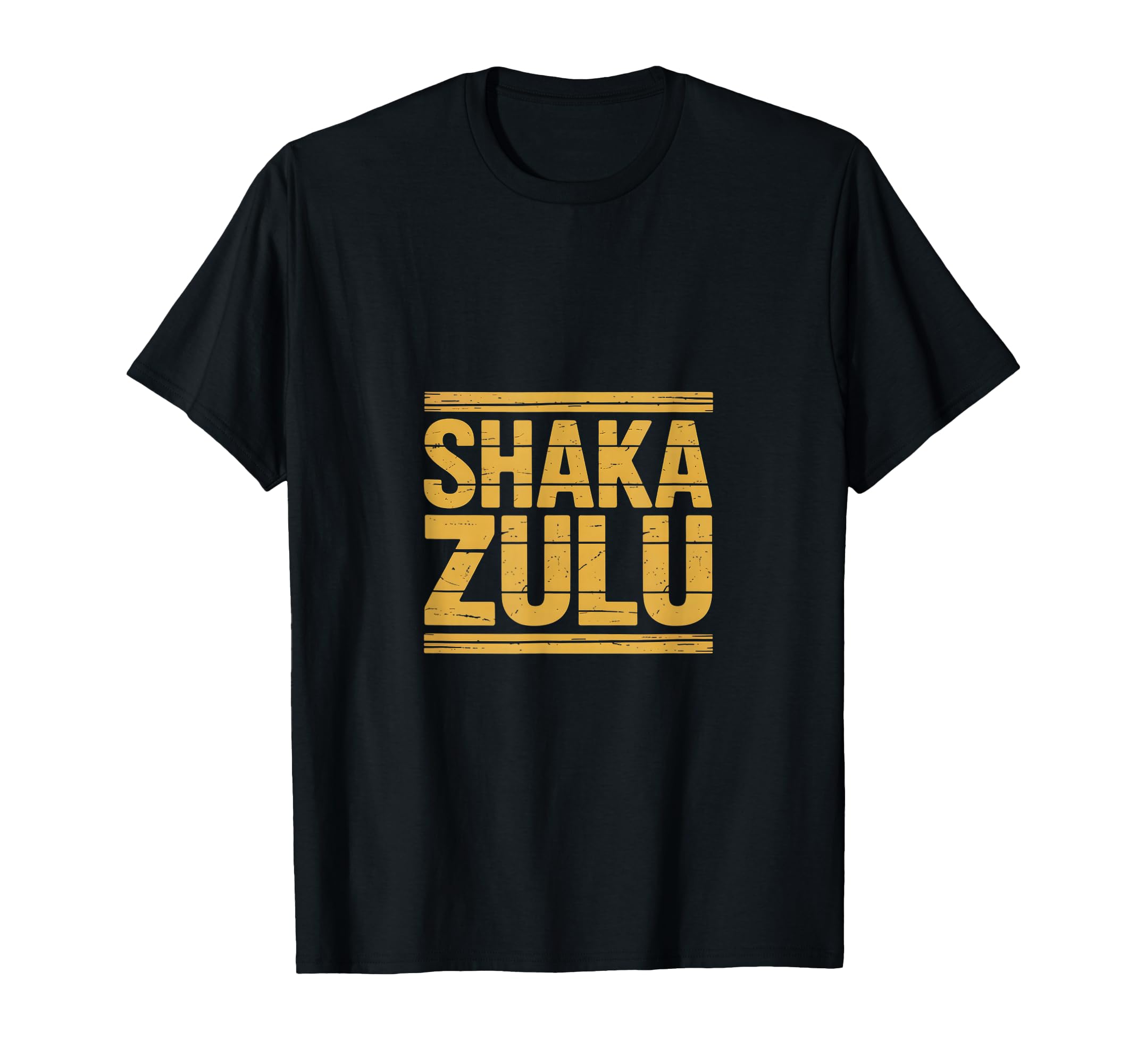 Shaka Zulu Funny Gold Distressed Stripes T-Shirt - Graphic Print Unisex - T-Shirt, Sweatshirt, Hoodie