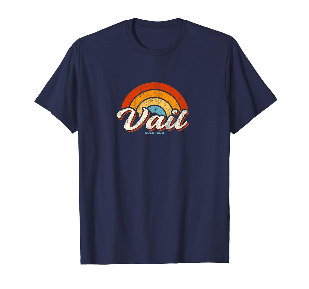 Vail Colorado Co Rainbow 70S T-Shirt - Unique Graphic for Adults - T-Shirt, Sweatshirt, Hoodie