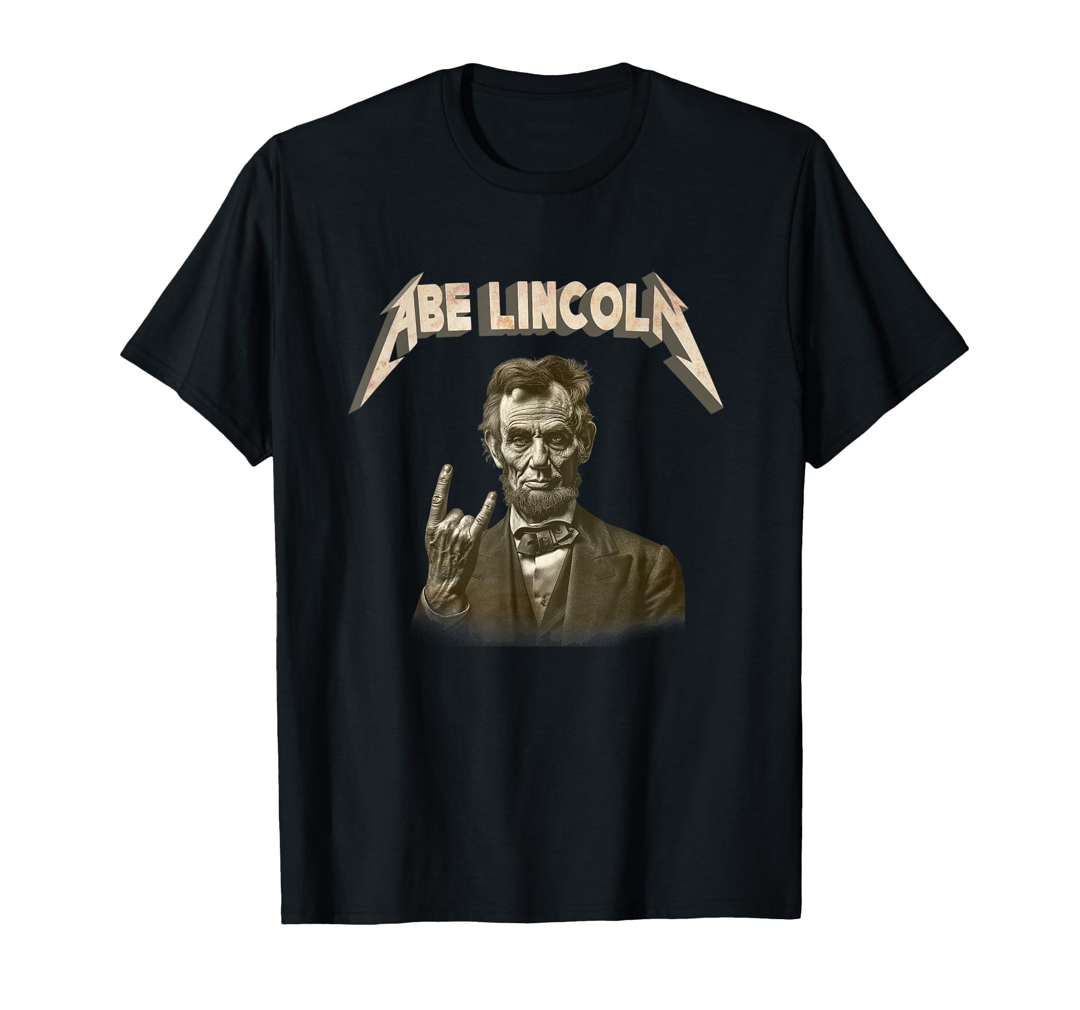 Funny 80S 90S Heavy Metal Music Band Abe T-Shirt - Graphic Print Unisex - T-Shirt, Sweatshirt, Hoodie