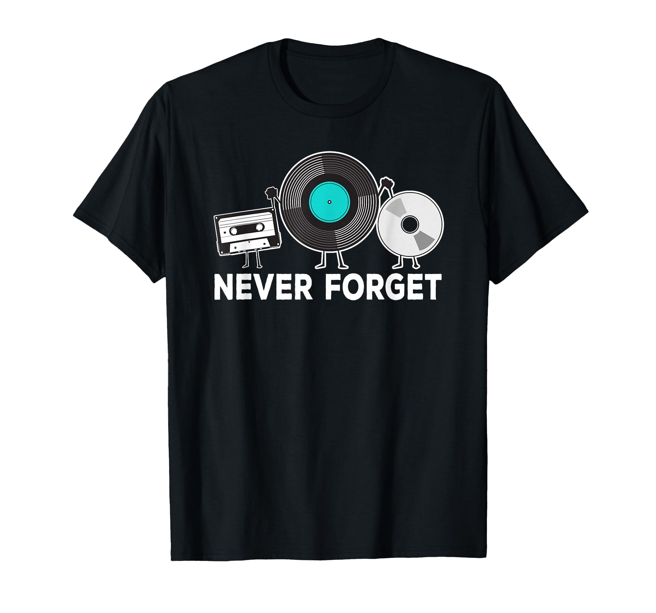 Never Forget Cassette Cd 90S 80S T-Shirt - Casual Everyday Wear for Adults - T-Shirt, Sweatshirt, Hoodie