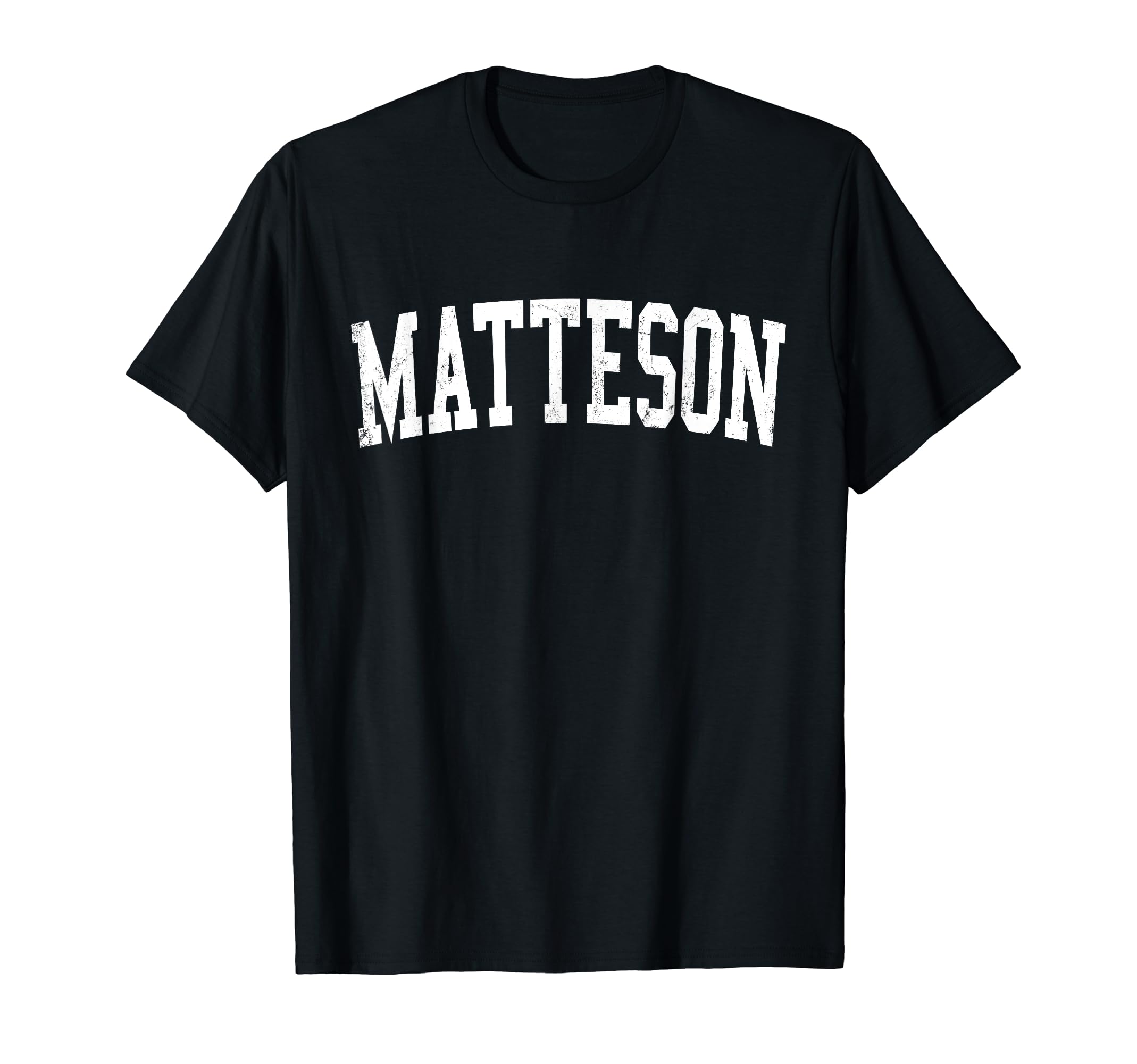 Matteson Il Distressed White Varsity T-Shirt - Custom Art Print Unisex - T-Shirt, Sweatshirt, Hoodie