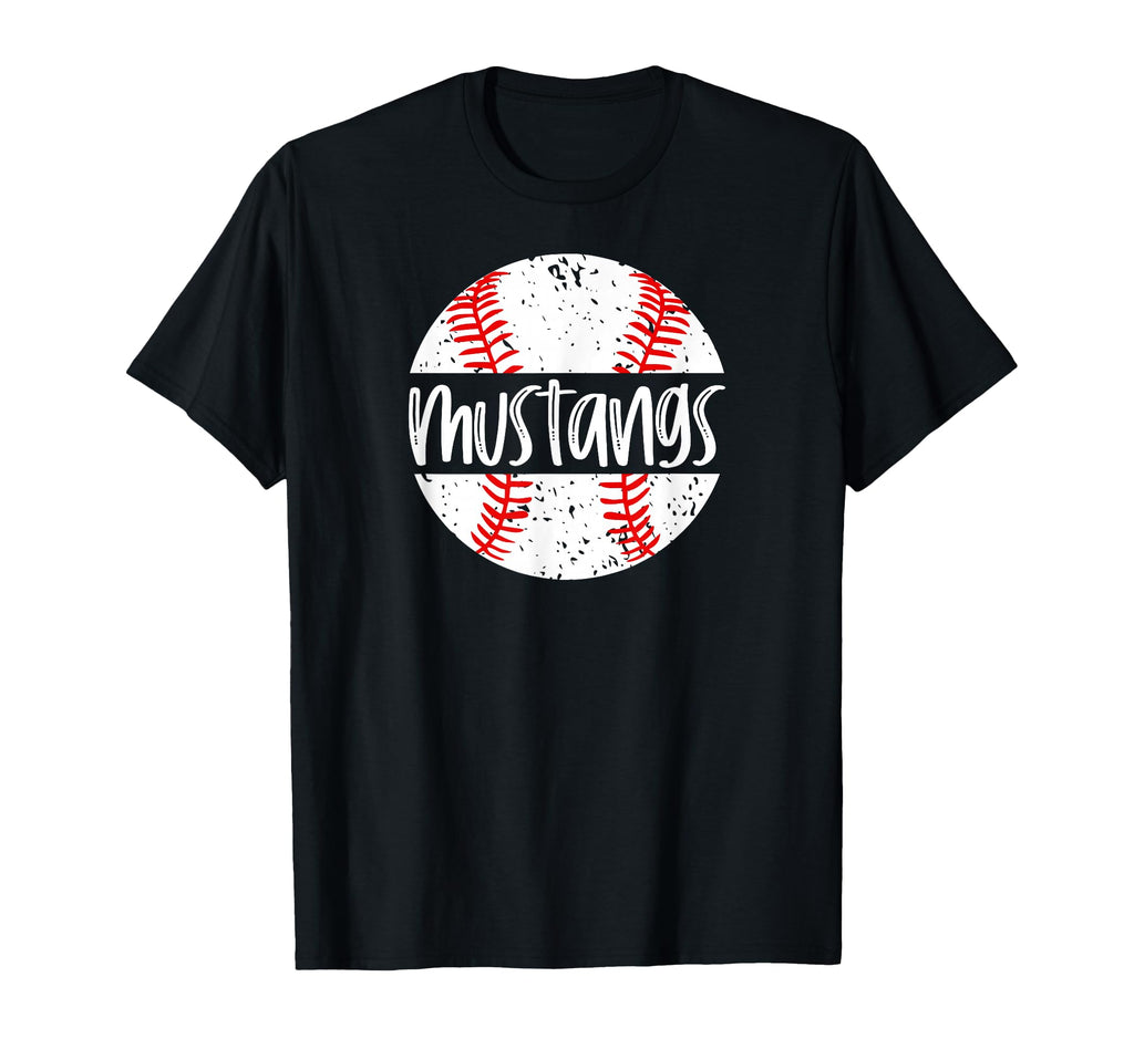 Mustangs Baseball Team Mascot School T-Shirt - Minimalist Print Men Women - T-Shirt, Sweatshirt, Hoodie