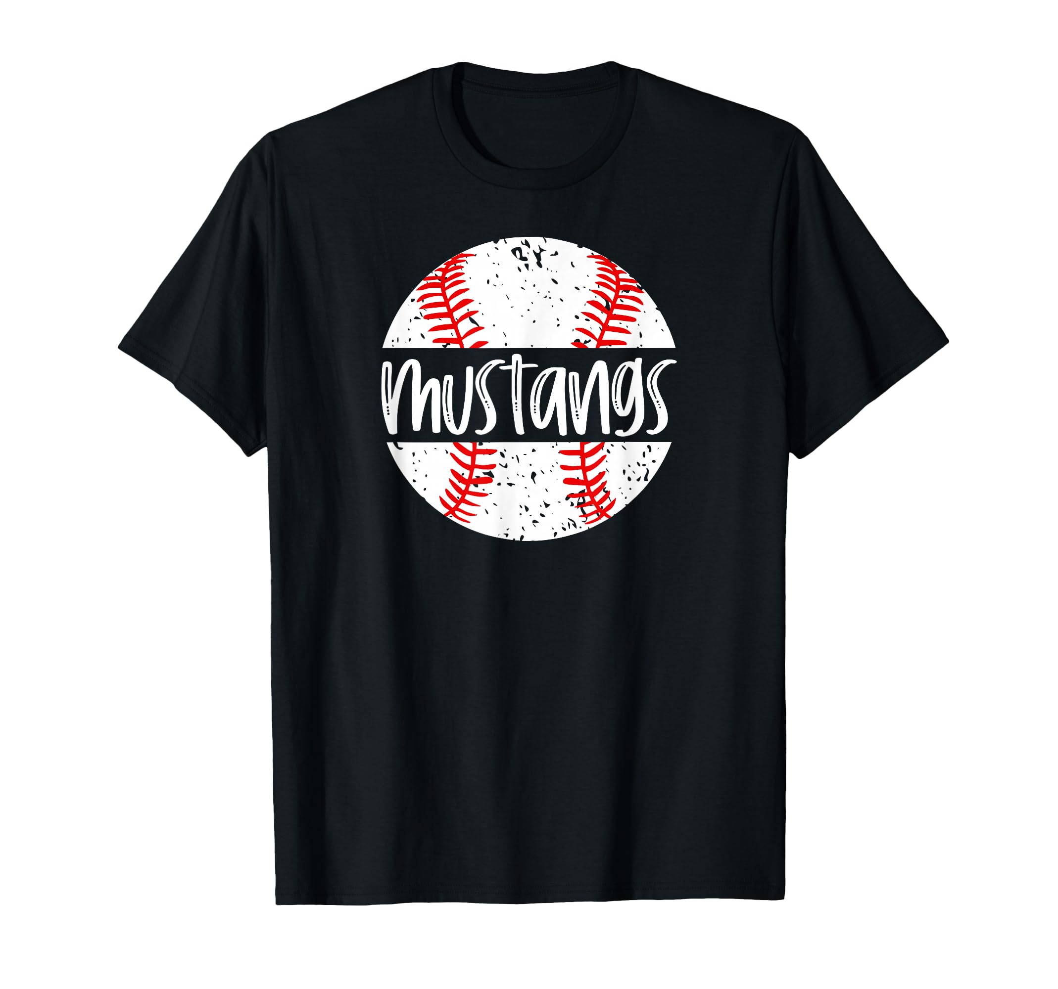 Mustangs Baseball Team Mascot School T-Shirt - Minimalist Print Men Women - T-Shirt, Sweatshirt, Hoodie