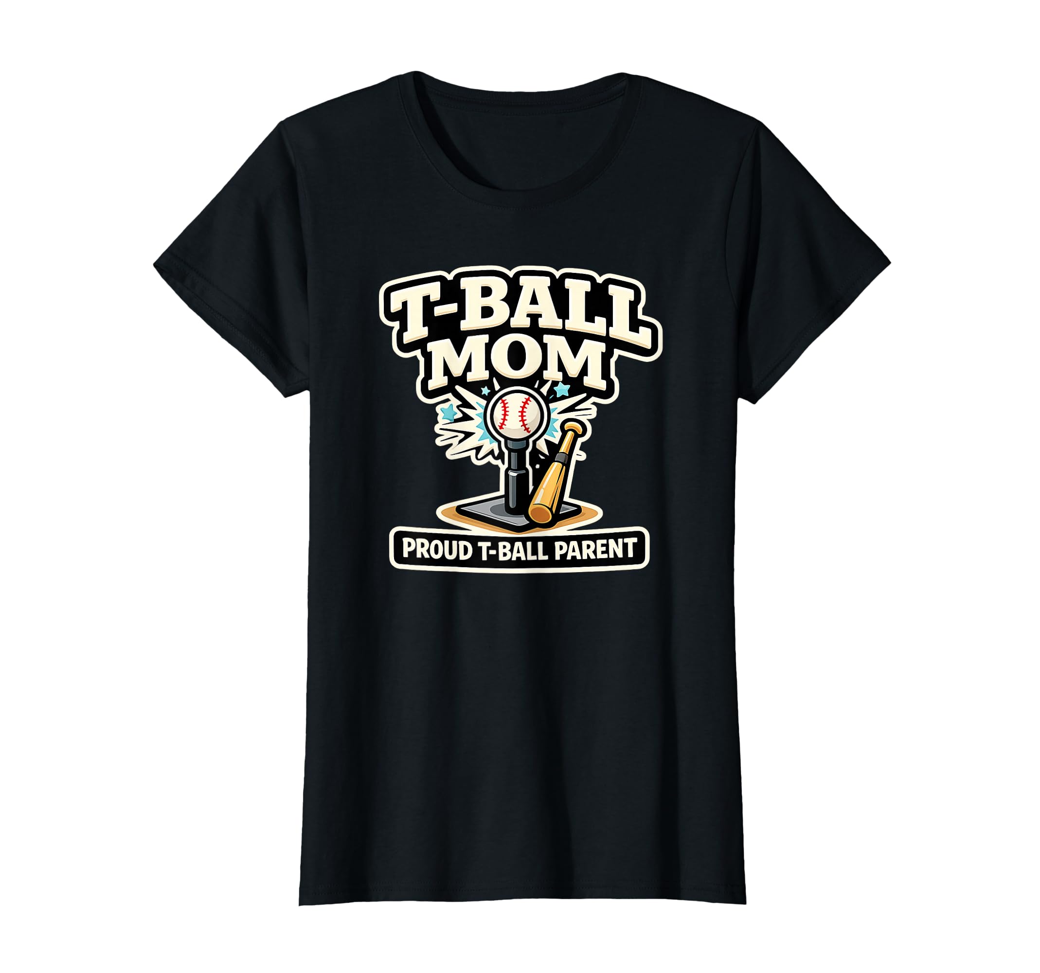 T Ball Mom Proud Baseball Parent T-Shirt - Custom Art Print for Adults - T-Shirt, Sweatshirt, Hoodie