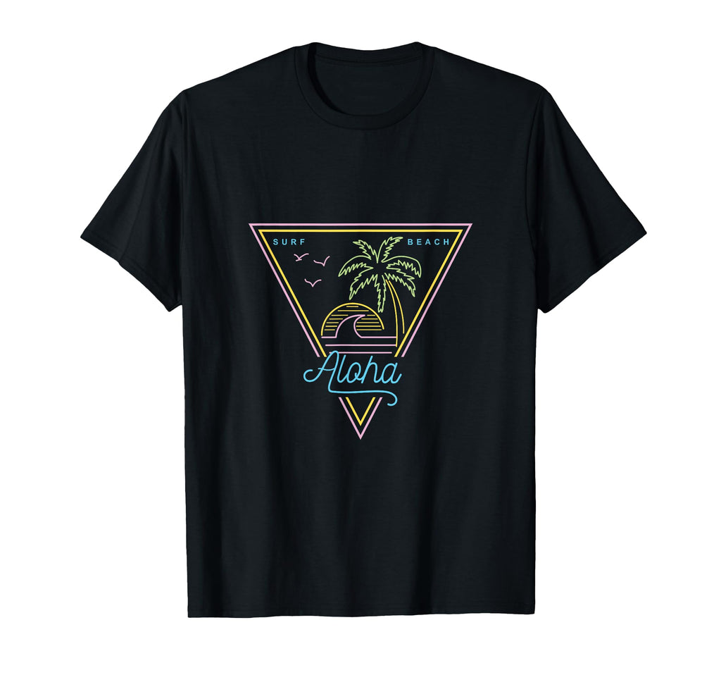 Aloha Surf Beach 80S Neon Vacation Vibes T-Shirt - Graphic Print for Adults - T-Shirt, Sweatshirt, Hoodie