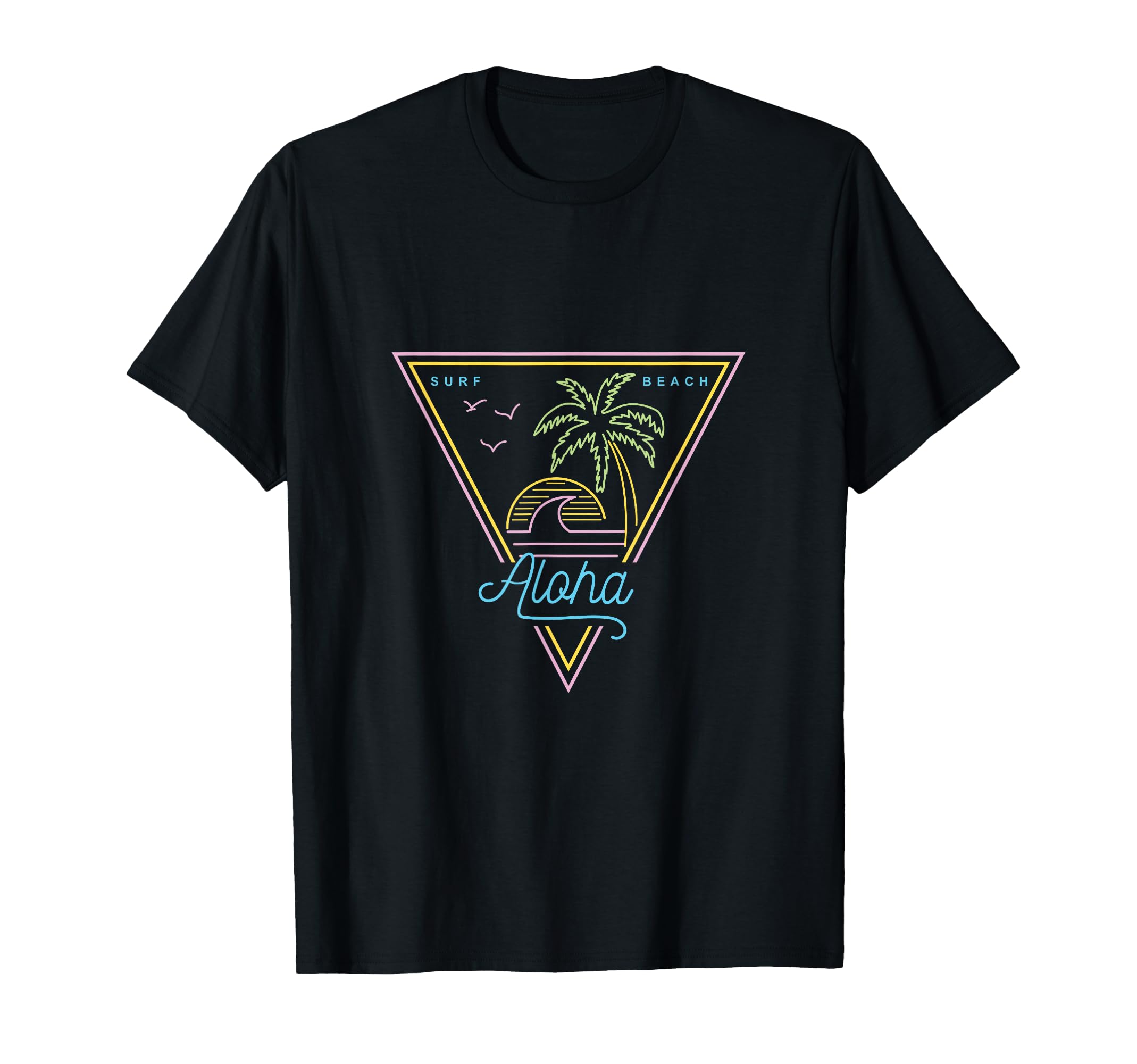 Aloha Surf Beach 80S Neon Vacation Vibes T-Shirt - Graphic Print for Adults - T-Shirt, Sweatshirt, Hoodie