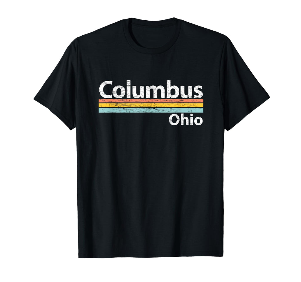 Columbus Ohio Worn Stripes T-Shirt - Streetwear Style for Adults - T-Shirt, Sweatshirt, Hoodie