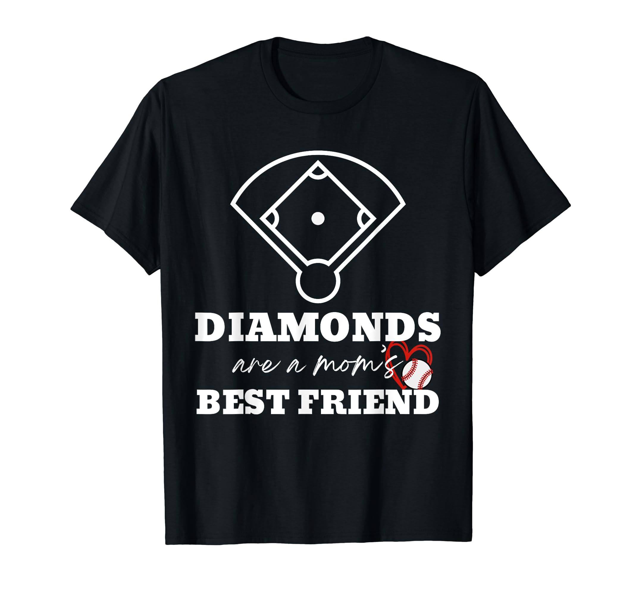 Funny Baseball Mom Diamonds Are T-Shirt - Aesthetic Graphic for Adults - T-Shirt, Sweatshirt, Hoodie