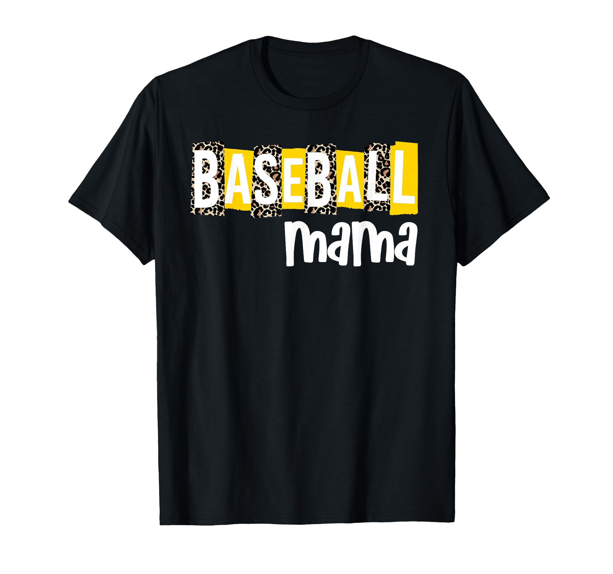 Baseball Mama Yellow Leopard Baseball T-Shirt - Fun Novelty Design Unisex - T-Shirt, Sweatshirt, Hoodie